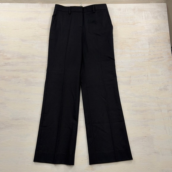 Luciano Barbera Pants - Luciano Barbera Trousers 40 Wool Blend Wide Leg Flat Front Black Womens